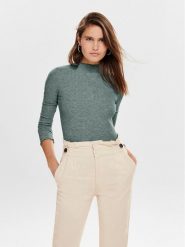 ONLY Bluzka Emma 15180040 Zielony Slim Fit. Zielone bluzki damskie Only, xs, bez wzorów, z syntetyku, bez kołnierzyka, bez ramiączek. Za 79.99 zł.