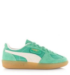 Tenisówki Puma Model Palermo Vintage Kolor Zielony. Zielone trampki damskie Puma, bez wzorów, z materiału, bez zapięcia. Za 415.45 zł.