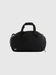 Torba treningowa na siłownię z kieszenią na buty unisex czarna 4F ONE-SIZE. Czarne torby sportowe 4F, bez wzorów, z materiału. Za 149.99 zł.