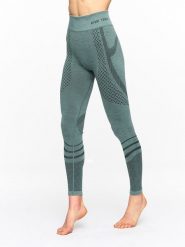 KARI TRAA Wełniane legginsy funkcyjne "Oline" w kolorze zielonym rozmiar: XS/S. Zielone legginsy sportowe damskie Kari Traa, s, bez wzorów, z materiału, z podwyższonym stanem, outdoorowe. Za 109.78 zł.