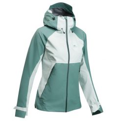 Kurtka turystyczna damska Quechua MH500 wodoodporna. Czerwone kurtki damskie QUECHUA, m, bez wzorów, z materiału, bez kaptura. Za 369.99 zł.