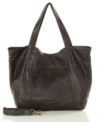 Shopperka MARCO MAZZINI czekoladowa vs119c. Brązowe shopper bag bez wzorów, ze skóry, na ramię, duże, bez dodatków. Za 521.55 zł.