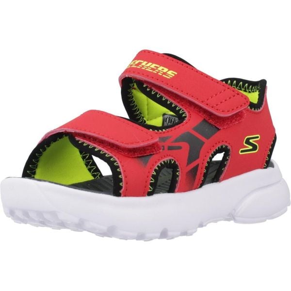 Sandały SKECHERS RAZOR SPLASH Czerwony. Czerwone sandały damskie Skechers, bez wzorów, z materiału, bez obcasa, bez zapięcia. Za 190.00 zł.