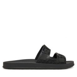 Klapki Melissa. Czarne klapki damskie Melissa, bez wzorów, bez obcasa, bez zapięcia. Za 159.99 zł.