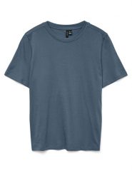 Vero Moda Koszulka w kolorze granatowym rozmiar: S. Niebieskie bluzki damskie Vero Moda, s, bez wzorów, z bawełny, bez kołnierzyka, bez ramiączek. Za 44.50 zł.