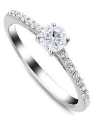 DIA DIAMONDS Srebrny pierścionek z diamentami i topazem rozmiar: 52. Szare pierścionki damskie DIA DIAMONDS, z diamentem, srebrne. Za 298.43 zł.