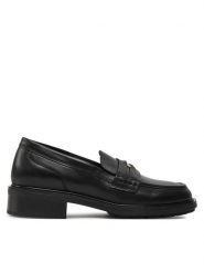 Tommy Hilfiger Lordsy Th Penny Loafer FW0FW08029 Czarny. Czarne półbuty damskie Tommy Hilfiger, bez wzorów, ze skóry, bez obcasa, bez zapięcia. Za 379.99 zł.