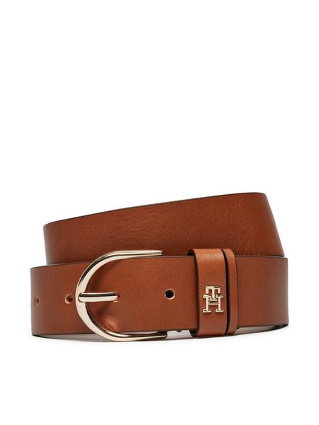 Tommy Hilfiger Pasek Damski Essential Effortless AW0AW16352 Brązowy. Brązowe paski damskie Tommy Hilfiger, bez wzorów, ze skóry. Za 139.99 zł.
