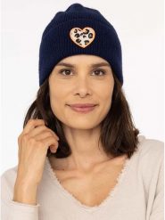 Zwillingsherz Czapka "Leo Heart" w kolorze granatowym rozmiar: onesize. Niebieskie czapki damskie Zwillingsherz, bez wzorów, z materiału. Za 180.49 zł.