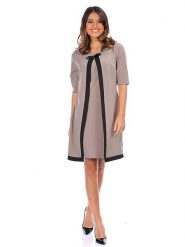 Fleur de Lin Sukienka "Esty" w kolorze szarobrązowo-czarnym rozmiar: XL. Brązowe sukienki damskie Fleur de Lin, bez wzorów, ze skóry, klasyczne, bez ramiączek. Za 204.95 zł.