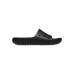 Klapki Crocs Model Classic Slide V2 Kolor Czarny. Czarne klapki damskie Crocs, bez wzorów, z gumy, bez obcasa, bez zapięcia. W wyprzedaży za 139.45 zł.
