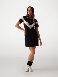 Guess Sukienka codzienna V5RK00 KCOK1 Czarny Regular Fit. Czarne sukienki damskie Guess, z aplikacjami, z bawełny, bez ramiączek. Za 229.99 zł.