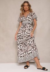 Czarna Rozkloszowana Sukienka Zdobiona Ornamentalnym Printem Tillinelle. Czarne sukienki damskie Renee, z aplikacjami, eleganckie, bez ramiączek. W wyprzedaży za 50.99 zł.