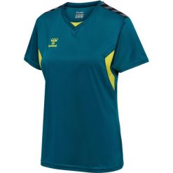 Damski jersey Hummel Authentic Pl. Zielone koszulki sportowe damskie Hummel, bez wzorów, z jersey, bez ramiączek, do piłki nożnej. Za 185.50 zł.