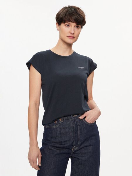 Pepe Jeans T-Shirt Lory PL505853 Granatowy Regular Fit. Niebieskie t-shirty damskie Pepe Jeans, xs, bez wzorów, z bawełny, bez kołnierzyka. Za 89.99 zł.