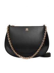 Tommy Hilfiger Torebka Th Glam Conv Med Crossover AW0AW18143 Czarny. Czarne torebki klasyczne damskie Tommy Hilfiger, ze skóry, bez dodatków. Za 649.99 zł.