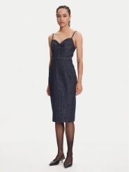 Miss Sixty 6S1DJ49400 Sukienka jeansowa Blue Black Denim F26. Niebieskie sukienki damskie Miss Sixty, bez wzorów, z bawełny, bez ramiączek. Za 539.99 zł.