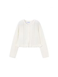 Mayoral Kardigan 3383 Écru Regular Fit. Swetry dziewczęce Mayoral, bez wzorów, z wiskozy, bez kołnierzyka, bez ramiączek. Za 109.99 zł.