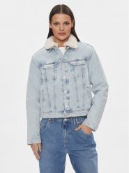 Tommy Jeans Kurtka jeansowa DW0DW16991 Niebieski Regular Fit. Niebieskie kurtki damskie Tommy Jeans, s, bez wzorów, z bawełny, bez kaptura. Za 569.99 zł.