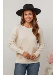 Soft Cashmere Sweter w kolorze beżowym rozmiar: 38/40. Brązowe swetry klasyczne damskie Soft Cashmere, z kaszmiru, bez kołnierzyka. Za 127.35 zł.