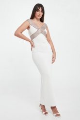 Sukienka maxi dzianinowa ELISABETTA FRANCHI. Sukienki damskie Elisabetta Franchi, bez wzorów, z dzianiny, bez ramiączek. Za 2,089.00 zł.