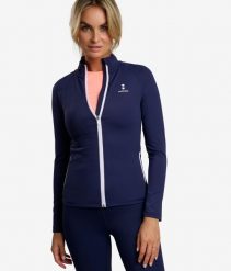 Koszulka/bluza z długim rękawem damska. Niebieskie bluzy damskie NORDICDOTS, na jesień, l, bez wzorów, z bawełny, bez kaptura. Za 365.00 zł.