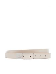 Calvin Klein Pasek Damski Ck Cut Square Buckle 2.0 K60K613155 Biały. Białe paski damskie Calvin Klein, bez wzorów, ze skóry. Za 129.99 zł.