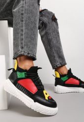 Czarne Sneakersy Agathime. Czarne obuwie sportowe damskie Renee, przed kostkę, bez zapięcia. Za 89.99 zł.