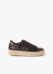 Sneakersy marki Tamaris z zamkiem błyskawicznym. Brązowe obuwie sportowe casual damskie bonprix, ze skóry, bez zapięcia. Za 269.99 zł.