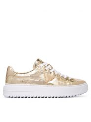 Guess Sneakersy FLFD15 PEL12 Złoty. Żółte obuwie sportowe damskie Guess, ze skóry, bez zapięcia. Za 419.99 zł.