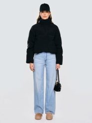 BIG STAR Kurtka puchowa w kolorze czarnym rozmiar: M. Czarne kurtki damskie Big Star, m, bez wzorów, z puchu, bez kaptura. Za 284.99 zł.