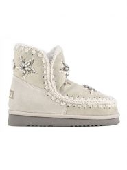 Mou Skórzane botki zimowe w kolorze kremowym rozmiar: 38. Brązowe botki damskie Mou, na zimę, z wełny, bez obcasa, bez zapięcia. Za 861.99 zł.