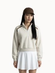 Bluza damska z zamkiem 1/2 Le Coq Sportif Heritage. Brązowe bluzy damskie le coq sportif, l, bez wzorów, z materiału, bez kaptura. Za 348.00 zł.