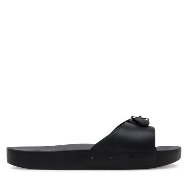 Klapki Scholl. Czarne klapki damskie Scholl, bez wzorów, bez obcasa, bez zapięcia. Za 199.99 zł.