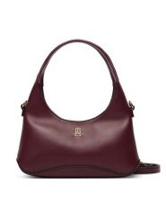 Tommy Hilfiger Torebka Th Everyday Mini Hobo AW0AW19185 Bordowy. Czerwone torebki klasyczne damskie Tommy Hilfiger, ze skóry, bez dodatków. Za 449.99 zł.