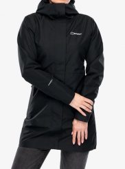 Parka przeciwdeszczowa damska Berghaus Omeara Long Shell Jacket. Czarne parki damskie Berghaus, m, bez kaptura. Za 714.99 zł.