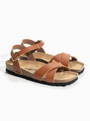 BAYTON Sandały "Vallado" w kolorze jasnobrązowym rozmiar: 38. Brązowe sandały damskie Bayton, bez wzorów, z otwartym noskiem, bez obcasa, bez zapięcia. Za 115.95 zł.