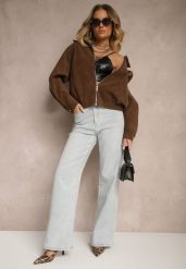 Jasnoniebieskie Jeansy High Waist z Szeroką Nogawką Sesmaris. Niebieskie jeansy damskie Renee, bez wzorów, z jeansu. Za 119.99 zł.