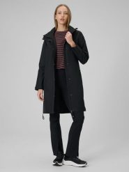 4F Płaszcz membrana 8000 damski - czarny XXL. Czarne płaszcze damskie 4F, xxl, bez wzorów, ze skóry, bez kaptura. Za 499.99 zł.