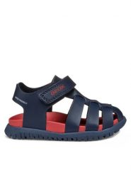 Geox Sandały B Sandal Fusbetto B556AA 000BC C4002 Granatowy. Niebieskie sandały chłopięce Geox, ze skóry, bez zapięcia. Za 129.99 zł.