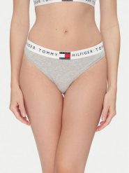 Tommy Hilfiger Stringi UW0UW06039 Szary. Szare stringi Tommy Hilfiger, bez wzorów, z bawełny. Za 59.99 zł.
