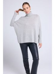 Maison Héritage Cashmere Kaszmirowy golf w kolorze szarym rozmiar: S/M. Szare golfy damskie Maison Héritage Cashmere, m, bez wzorów, z kaszmiru, bez ramiączek. Za 613.51 zł.