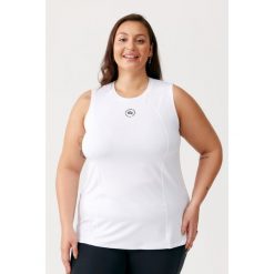 Damska koszulka sportowa Rough Radical Amber Tee Plus Size. Białe koszulki sportowe damskie ROUGH RADICAL, plus size, bez wzorów, bez ramiączek, na fitness i siłownię. Za 109.90 zł.