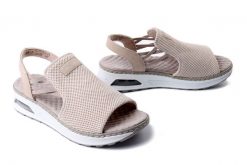 RIEKER 65661-60 beige, sandały damskie. Brązowe sandały damskie Rieker, bez wzorów, bez obcasa, bez zapięcia. Za 263.92 zł.