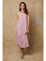 Joséfine Lniana sukienka "Louisa" w kolorze jasnoróżowym rozmiar: XXL. Różowe sukienki damskie Joséfine, bez wzorów, ze lnu, bez ramiączek. Za 152.99 zł.