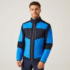 Kurtka robocza hybrydowa unisex E-Volve. Niebieskie kurtki damskie Regatta, xs, bez wzorów, z tkaniny, bez kaptura. Za 228.65 zł.