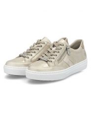 Rieker Skórzane sneakersy w kolorze złotym rozmiar: 40. Żółte obuwie sportowe damskie Rieker, z materiału, bez zapięcia. Za 148.61 zł.