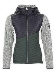 Peak Mountain Kurtka polarowa "Amir" w kolorze czarno-oliwkowym rozmiar: S. Brązowe kurtki damskie Peak Mountain, s, bez wzorów, z polaru, bez kaptura. Za 271.67 zł.