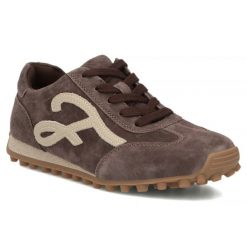 Skórzane półbuty damskie sneakersy zamszowe brązowe Filippo DP7961. Brązowe półbuty damskie Filippo, bez wzorów, ze skóry, bez obcasa, bez zapięcia. Za 209.99 zł.
