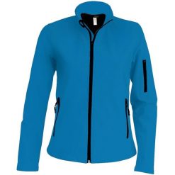 Kurtka damska Kariban Softshell. Niebieskie kurtki damskie KARIBAN, bez wzorów, z softshellu, bez kaptura. W wyprzedaży za 159.00 zł.